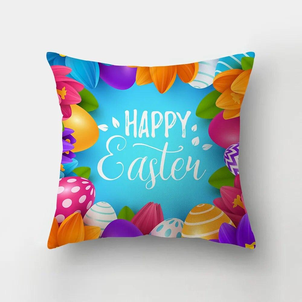 

Украшение дома, пасхальная наволочка, мультяшный кролик, персиковая кожа, наволочка с принтом, наволочка для гостиной, дивана, наволочка 40x40cm