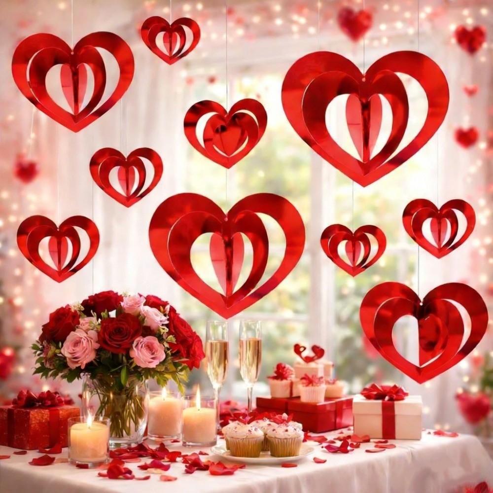 Romantic Valentine's Day Love Pulling Wedding Love Flower Hanging Curtain  Anniversary