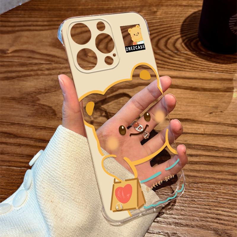 Hollow Butter Bear for Phone Case for Apple 17 Borderless 15 Ultra Thin 14 Simple Expression 12 Creative 11 For  Apple 17PROMAX