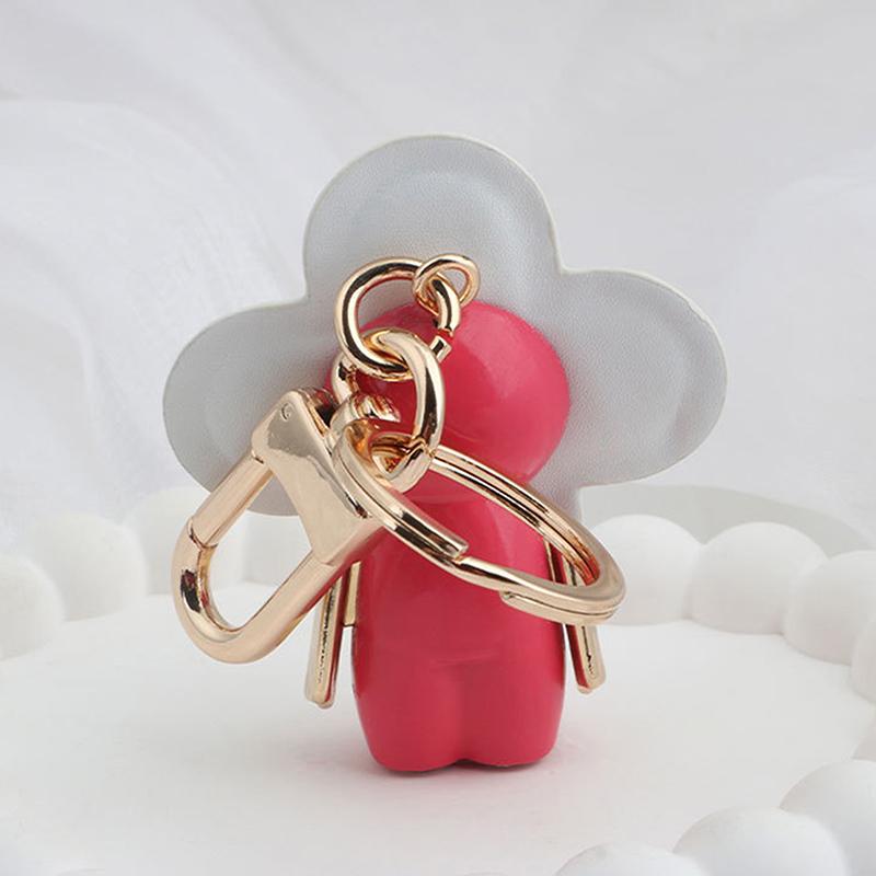Sweet Cool Flower Doll Keychain Creative Snowboarding Pendant Keyring  Bag Charm Key Hanging Decoration Gifts
