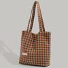 Autumn Winter New Melad Retro Houndstooth Woolen Bag Large Capacity Commuter Shoulder Handbag Tote Bag for Women
