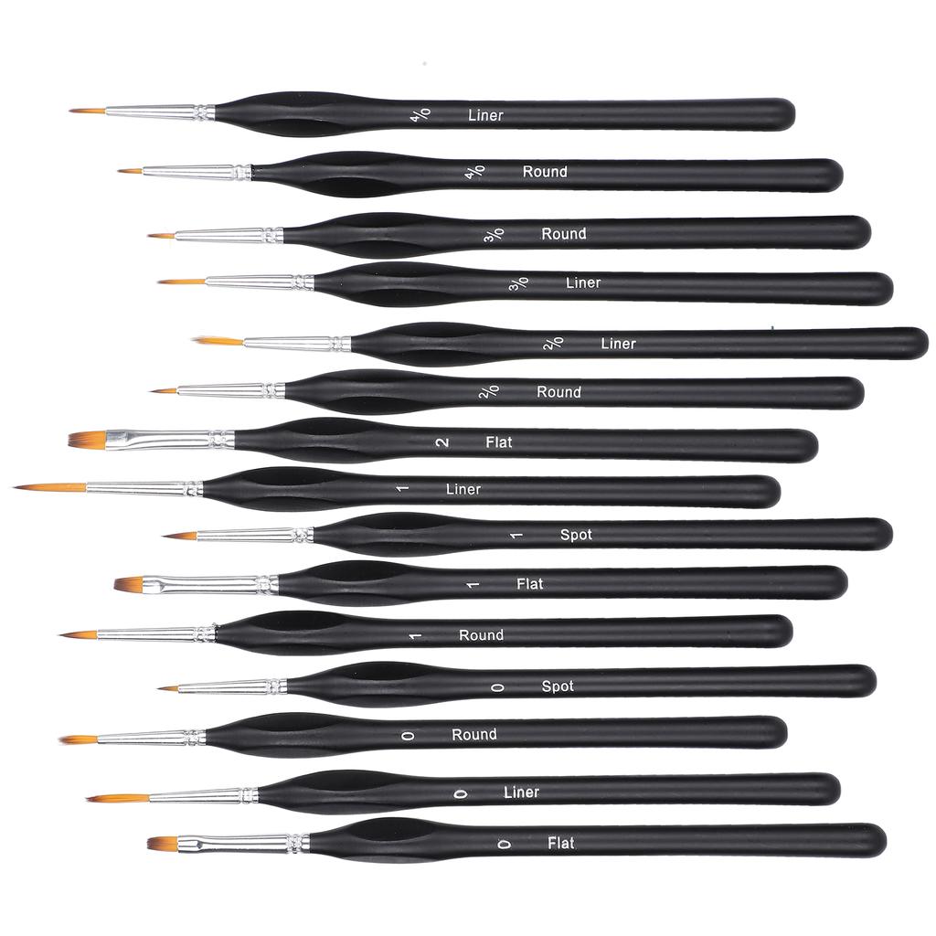 15pcs Detail Paint Brush Set Watercolor Oil Painting Drawing Brush with Storage Bag