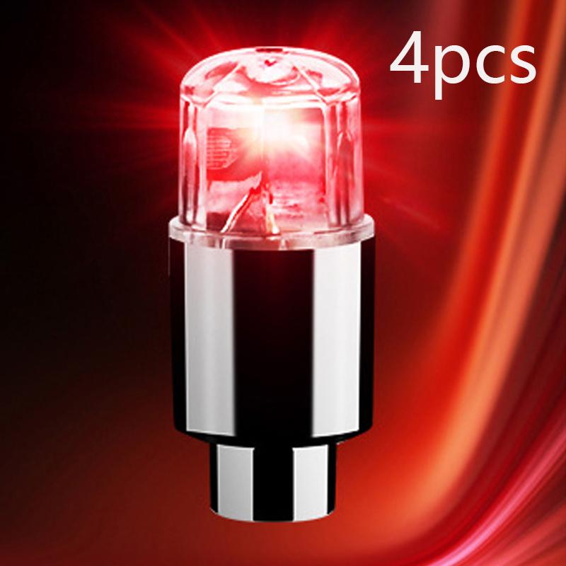 2/4PCS Wheel Lights Cap Car Moto Bike Wheel Tire Tyre Air Valve Stem LED Light Neon Valve Cap Lamp Tire Hub Colorful Flashing