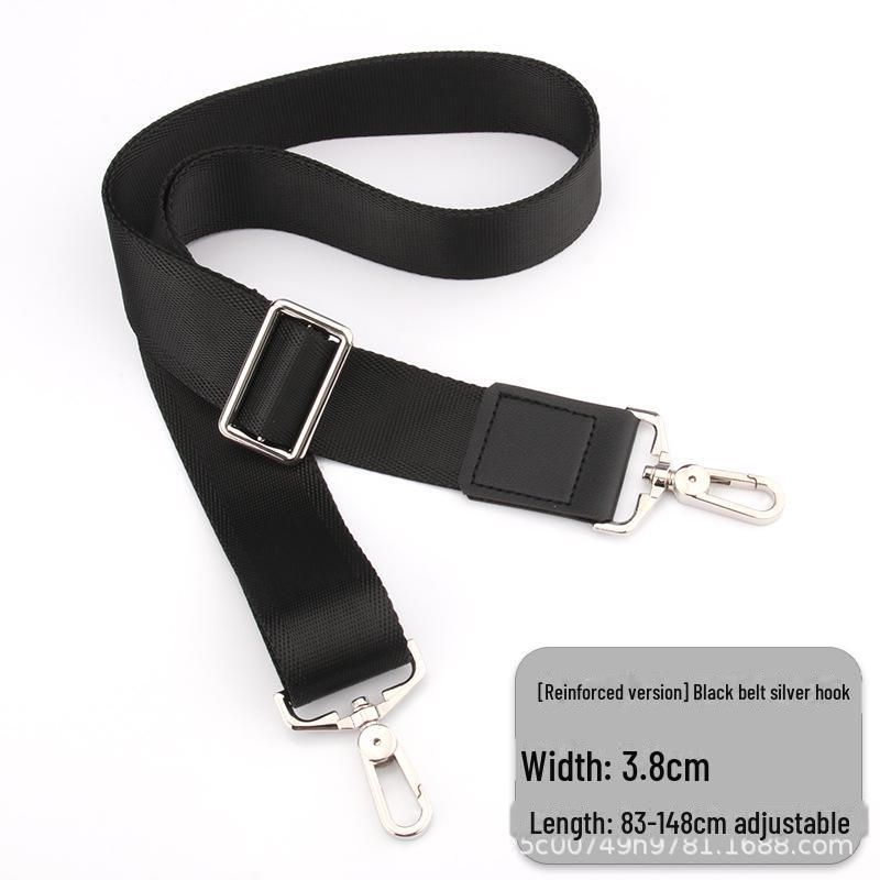 Men's Black Leather Crossbody Shoulder Strap for Backpack and Briefcase Accessories.