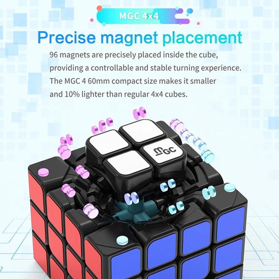 YongJun MGC 4X4 Magnetic Magic Cube Educational Puzzle Aurora UV / Stickerless / Black Sticker Cubo Magico Toys