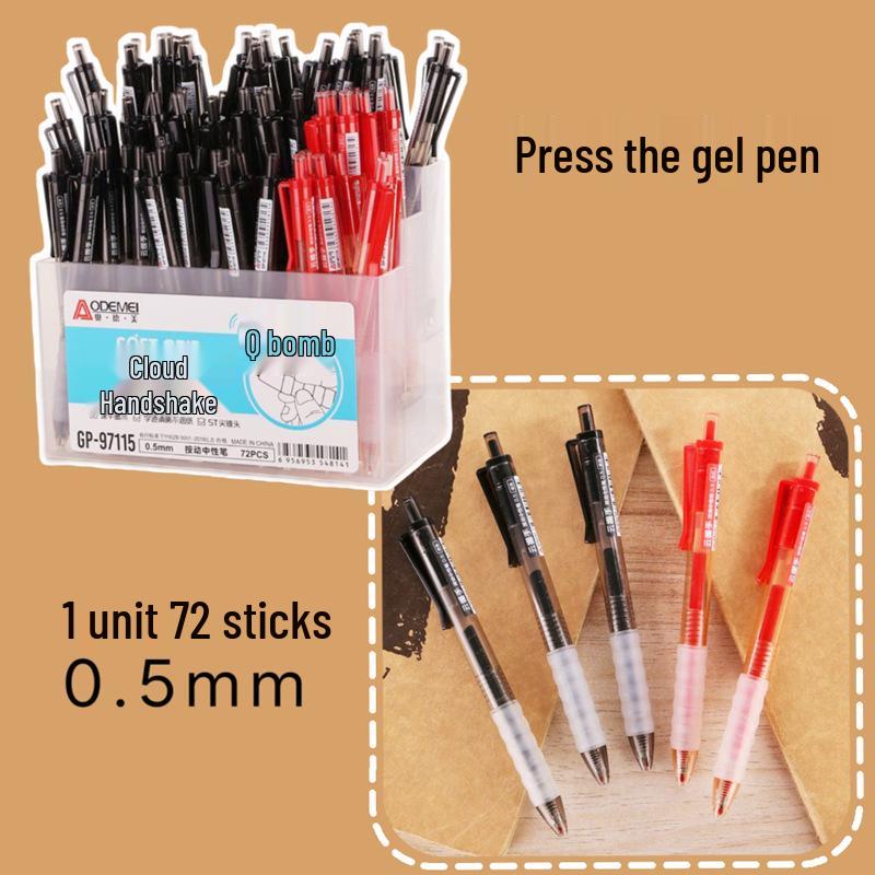 72-Pack 0.5mm Neutral Pen Refills for Students, Office, Exam - Black & Red