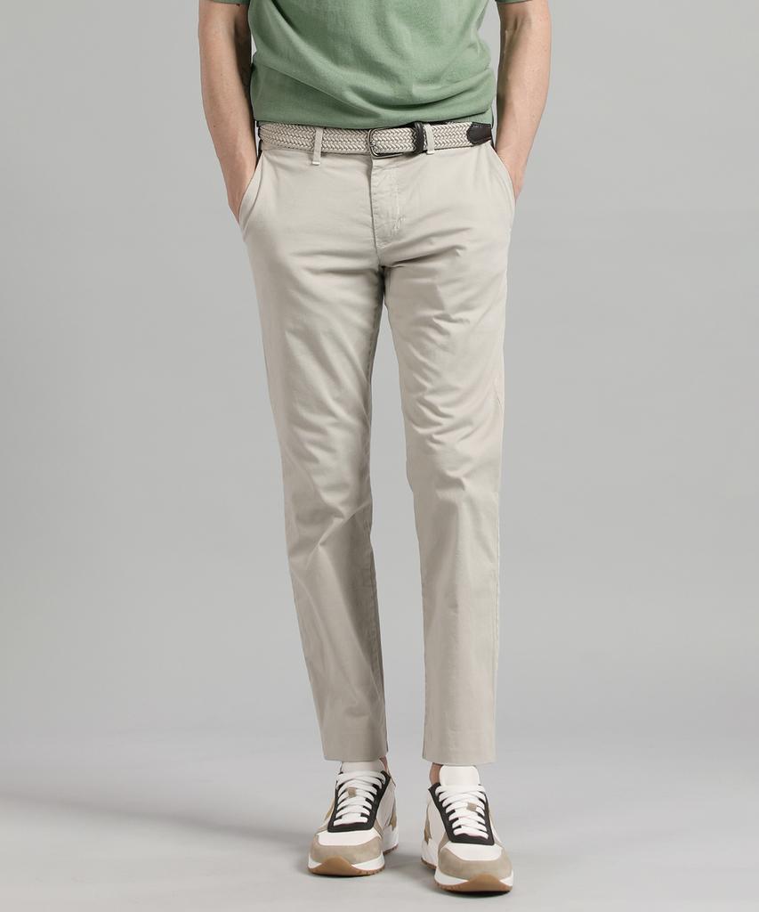 PANICALE Light Grey Regular Fit Cotton Chino Pants
