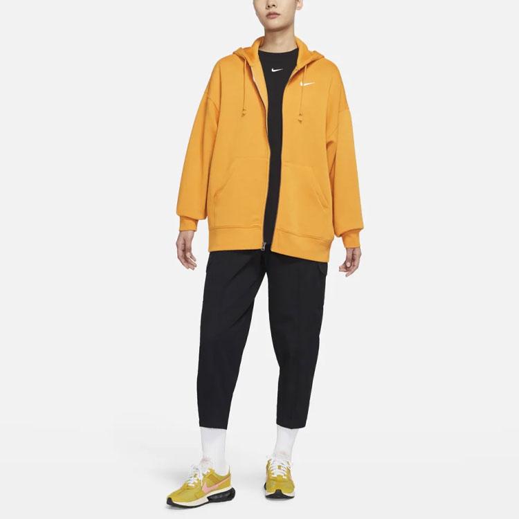 Nike Sportswear Essentials Full-Zip Fleece Hoodie Women Outerwear Light-Curry-Yellow DD5635-738