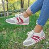 Ladies' Fashionable Contrasting Sports Shoes, Lightweight EVA Sole Skateboard Shoes, All Season Low Cut Lace Up Casual Shoes, Flat Head