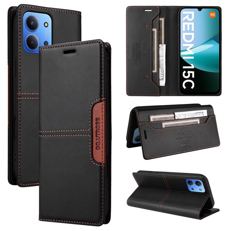 Magnetyczny Portfel Skórzane Etui Antykradzieżowe Dla Xiaomi Redmi 15C 5G A5 4G Redmi15 C RedmiA5 Coque Uchwyt na Karty Książeczka na Telefon Klapka