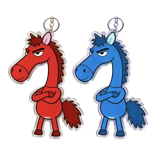 

2 шт. Брелок-кінь, що схрещує руки, Акриловий шарм-підвіска для сум, Рік Коня 2026, Стійкий до подряпин брелок, Аксесуари для рюкзаків
