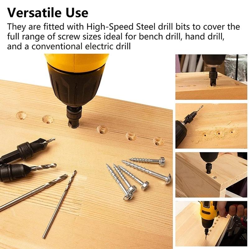 New Hole Opener Set with Hexagonal Screws Hardware Tools Woodworking Specific Countersunk Drill Bits That Can Be Freely Adjusted