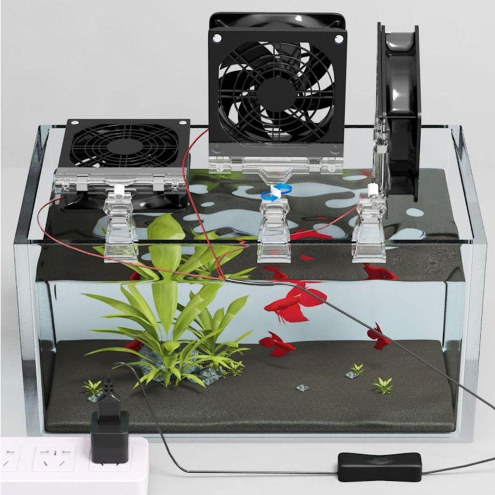 1Pcs Adjustable Angle Aquarium Chiller Fan Fish Tank Fan for Fish Tank Fishbowl Aquatic Pet Cooling