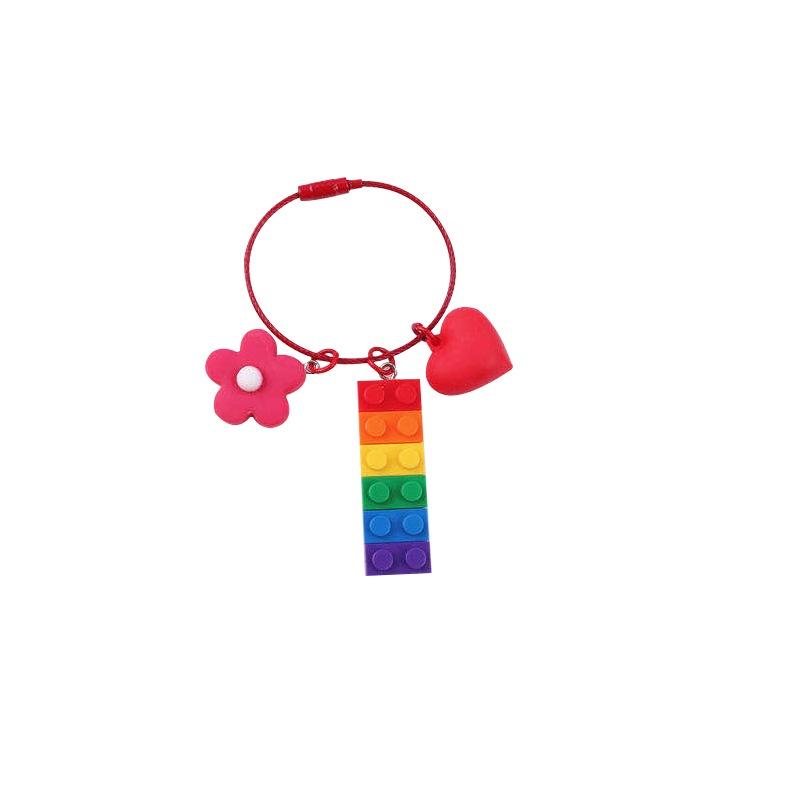 Porte-clés Décoration Blocs de Construction Cloche Arc-en-ciel Pour Sacs et Voitures