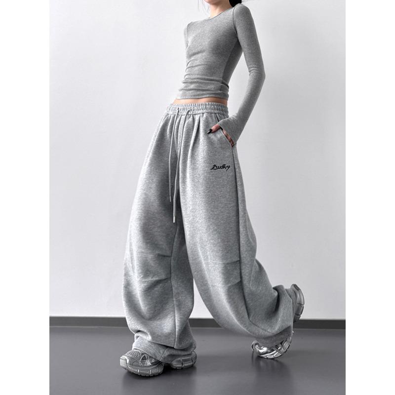 Calças de Moletom Casuais Novas de Outono para Mulheres Altas High Street Calças de Jazz Dança Macias Macacão Esportivo