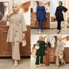 Muslim Women's Fashion 2-Piece Set: Hot Drilling Loose Top & Flared Pants