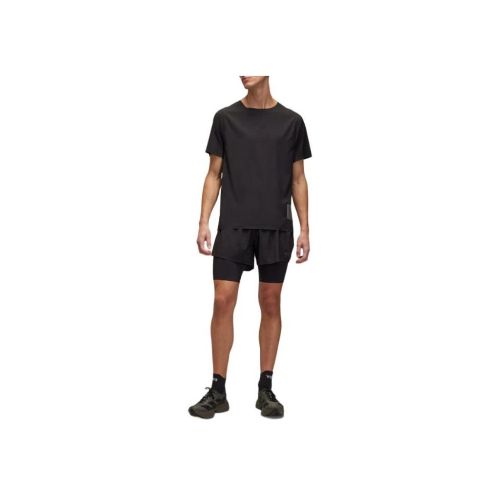 Y-3 Run Short-Sleeve Tee Black Men Tops JN4884