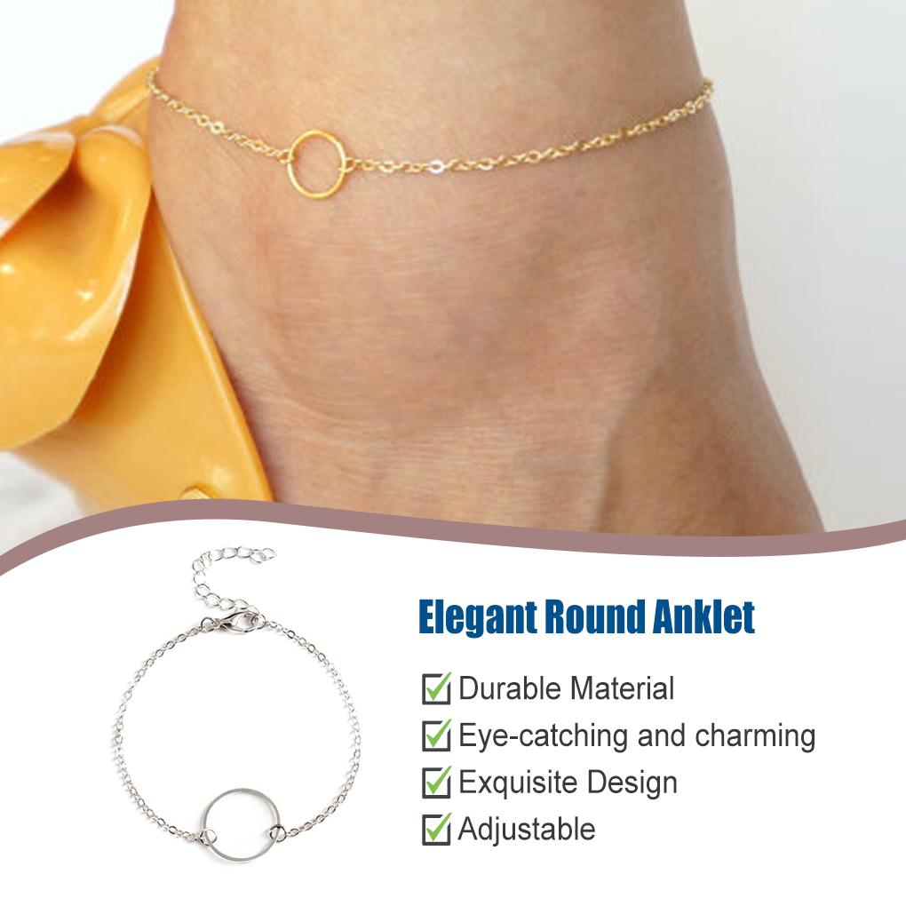 Anklet Stylish Adjustable Universal Circle Aesthetic Jewelry Office Lady Ankle Bracelets Creative Gift Foot Chains for Women
