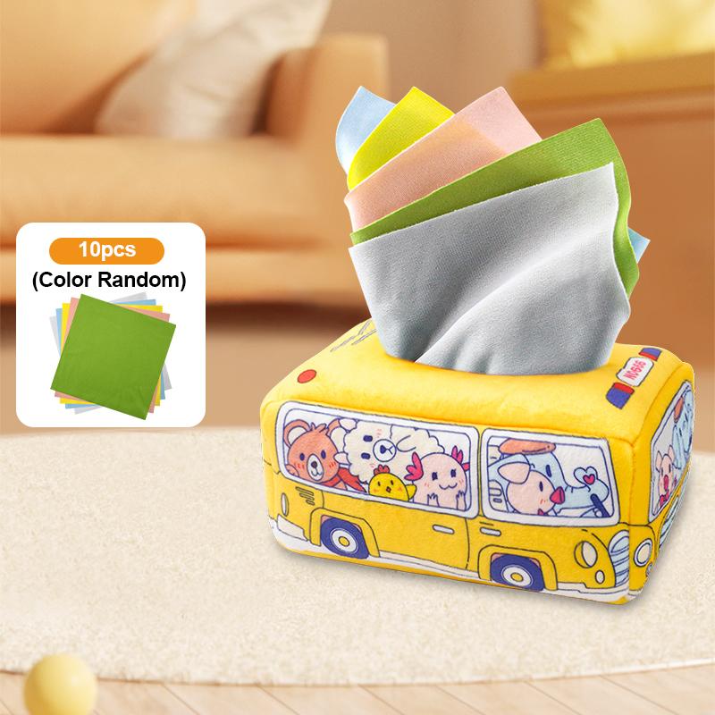 

Montessori Toys for Babies and Toddlers Simulate a Small CHILD S Paper Towel Drawer with 10 Soft Silk Scarves.