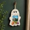 Halloween Keepsake Frame Cute Ghost Wooden Photo with Hanging Rope, Creative Family Display Picture for Holiday Party Decor And Home Wall Decoration