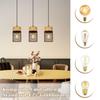 Pendant Lamp - NETTLIFE - Wood Grain 3 Lights - Black - Metal E27 3x25W - Ø46xH120cm
