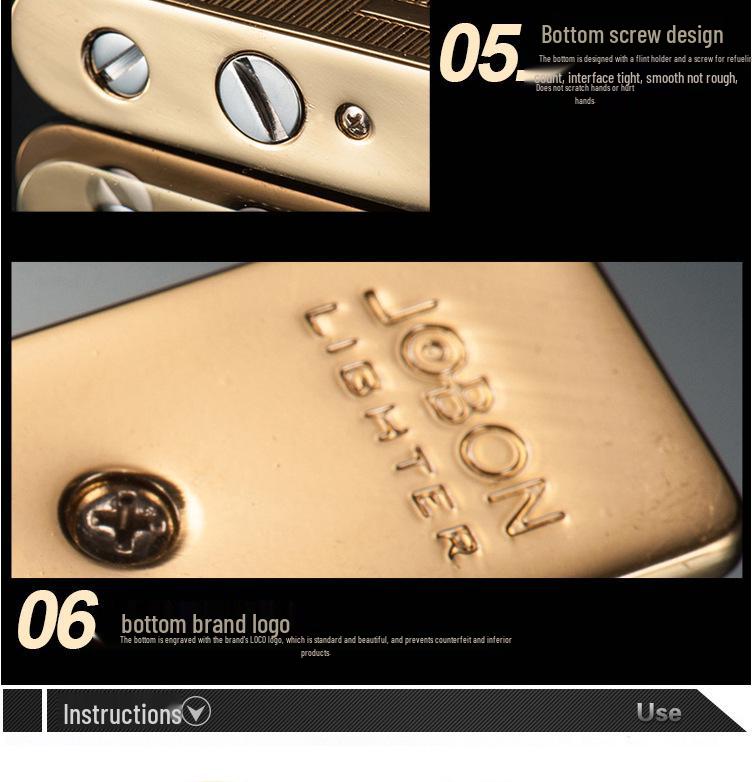 JOBON ZB612 Retro Kerosene Lighter with One-Key Ejection and Engraving