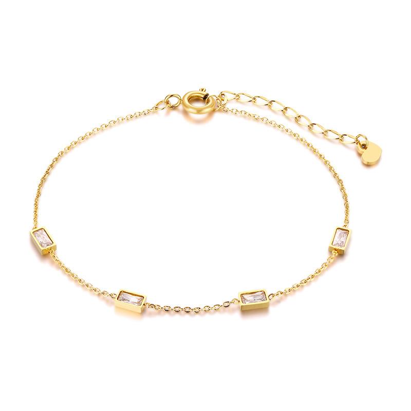 Women Minimalism Thin Chain Cross Crescent Moon Star Bracelet, Stainless Steel Female Adjustable Link Stacked Layered
