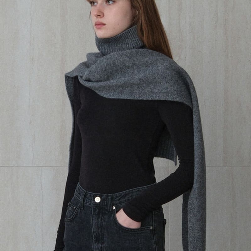 

LE knitted muffler cape (3colors) black