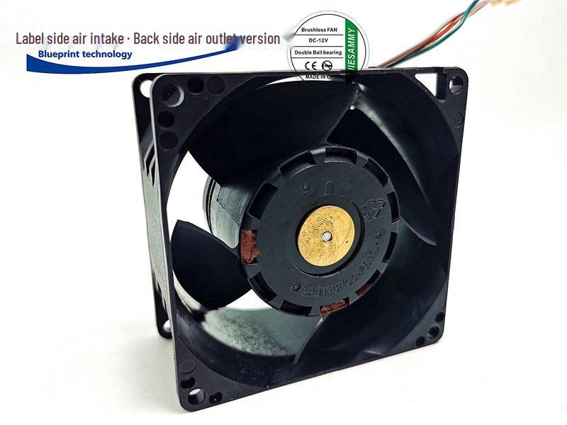 High Airflow 8CM Double Ball Bearing Cooling Fan, PWM Temp Control, 12V 2.1A