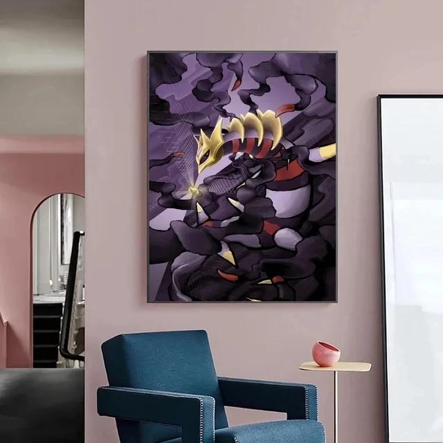 Pokemon Japanese Anime Peripheral Pikachu Charizard Giratina Wall Art Poster Decor Canvas PaintingModern Room Decorate Picture