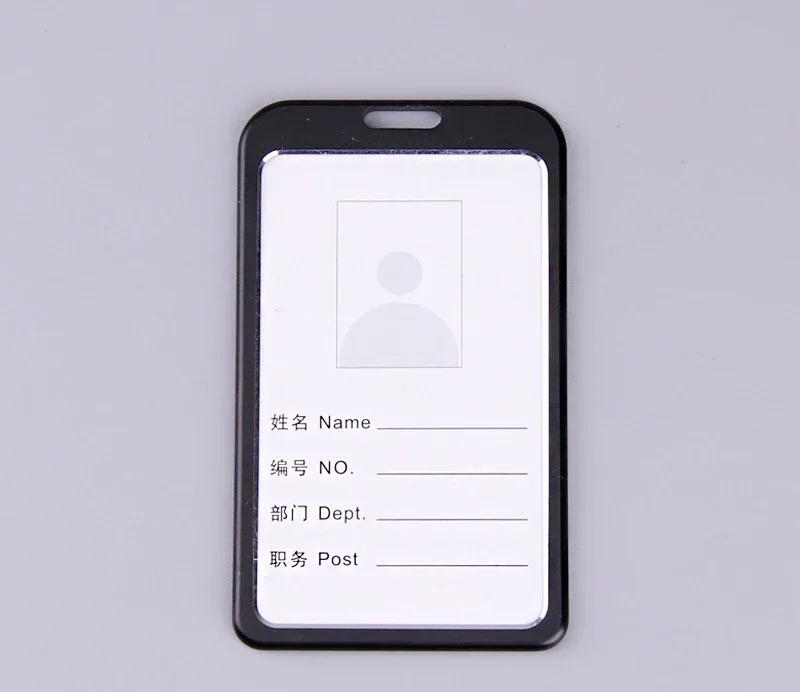 1PC Work Card Holders Men Women Business Bank Credit Card Holder Name ID Card Cover Fashion Metal Work Badge Case