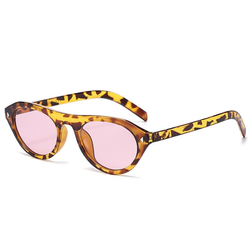 Small Frame Cat Eye Sunglasses Women Square Punk Sunglasses Men Fashion Leopard Print Glasses Outdoor Sports Sunshade Sunglasses