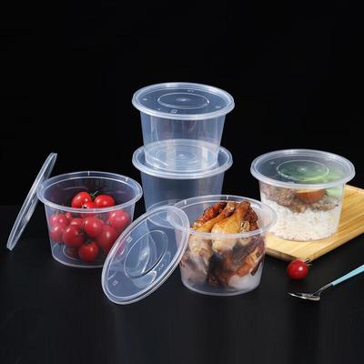 Engångs Genomskinliga Plastmatbehållare med Lock