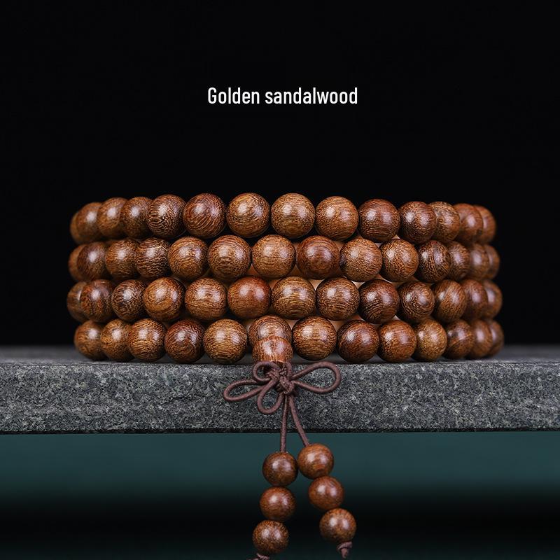 Buddhist 108 Beads Bracelet: Red Sandalwood, Green Sandalwood, Ebony Wood Rosary Necklace