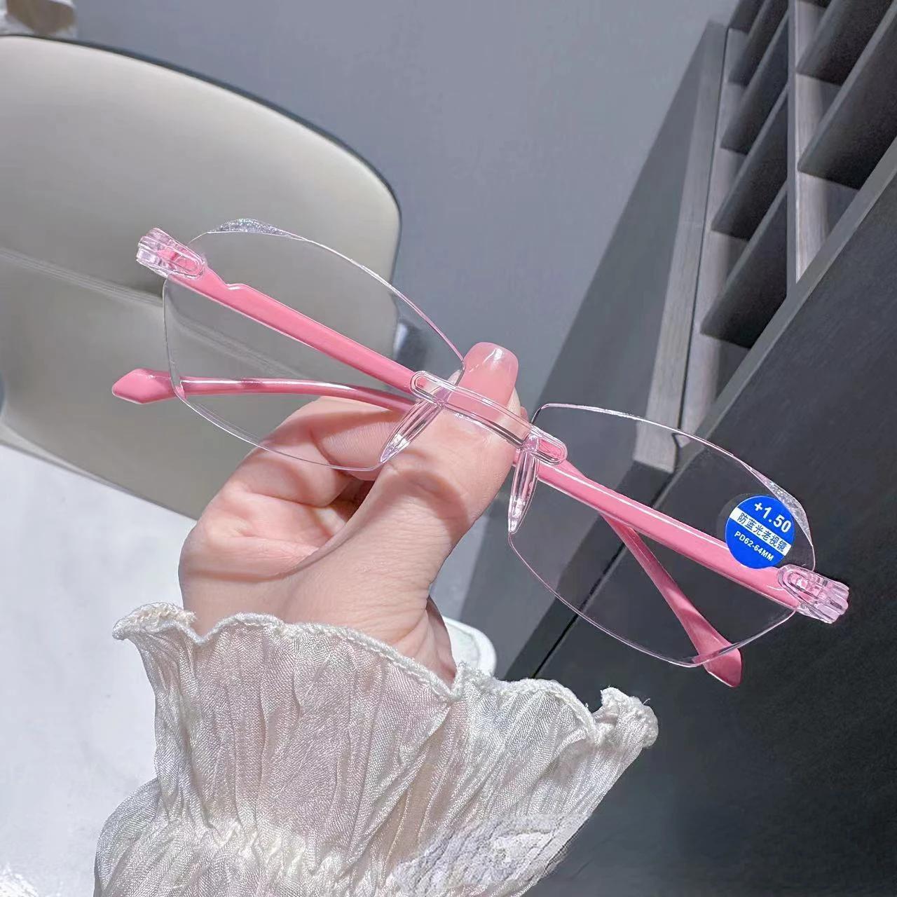 Мужские очки для пресбиопии Без оправы Читальные Очки для Дальнозоркости Легкие Удобные для Пожилых 1