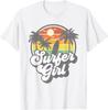 Surfer Girl Beach Retro 70s Vintage Surfing Vacation Gift T-Shirt