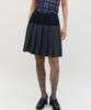 Kimjisu Raw Edge Color Block Pleated Skirt _ Navy