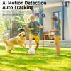 Three-Lens Security Camera Outdoor, 360° View Outside Camera, 2.4Ghz WiFi, Human Detection, Color Night Vision, Pan & Tilt, 10x Zoom,Two-Way Audio