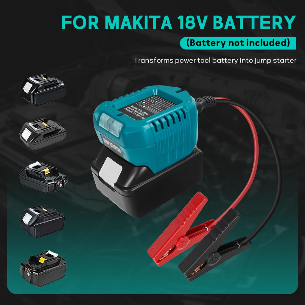 Jumper Cables For Makita/Dewalt/Milwaukee/Bosch 18V Li-ion Battery Jump Starting Adapter Auto Booster Cable Car Igniter Charger