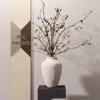 Mid-Century Wabi-Sabi Black & White Ceramic Hydroponic Vase - Matte Finish for Retro Flower Arrangements