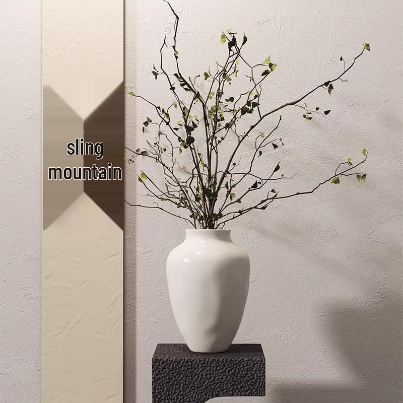 Mid-Century Wabi-Sabi Black & White Ceramic Hydroponic Vase - Matte Finish for Retro Flower Arrangements