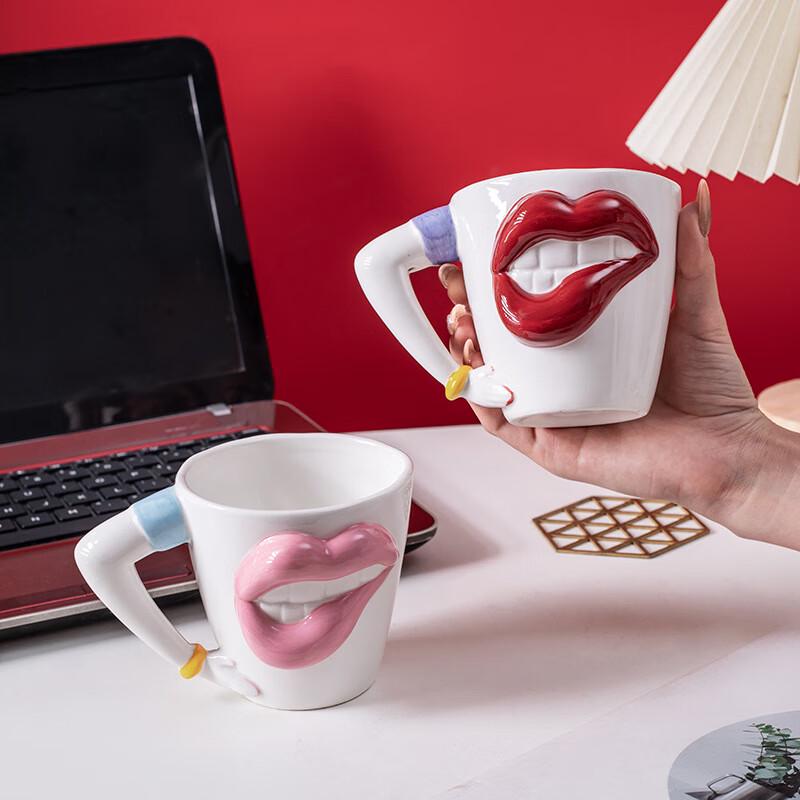 Pink Lip Ceramic Mug