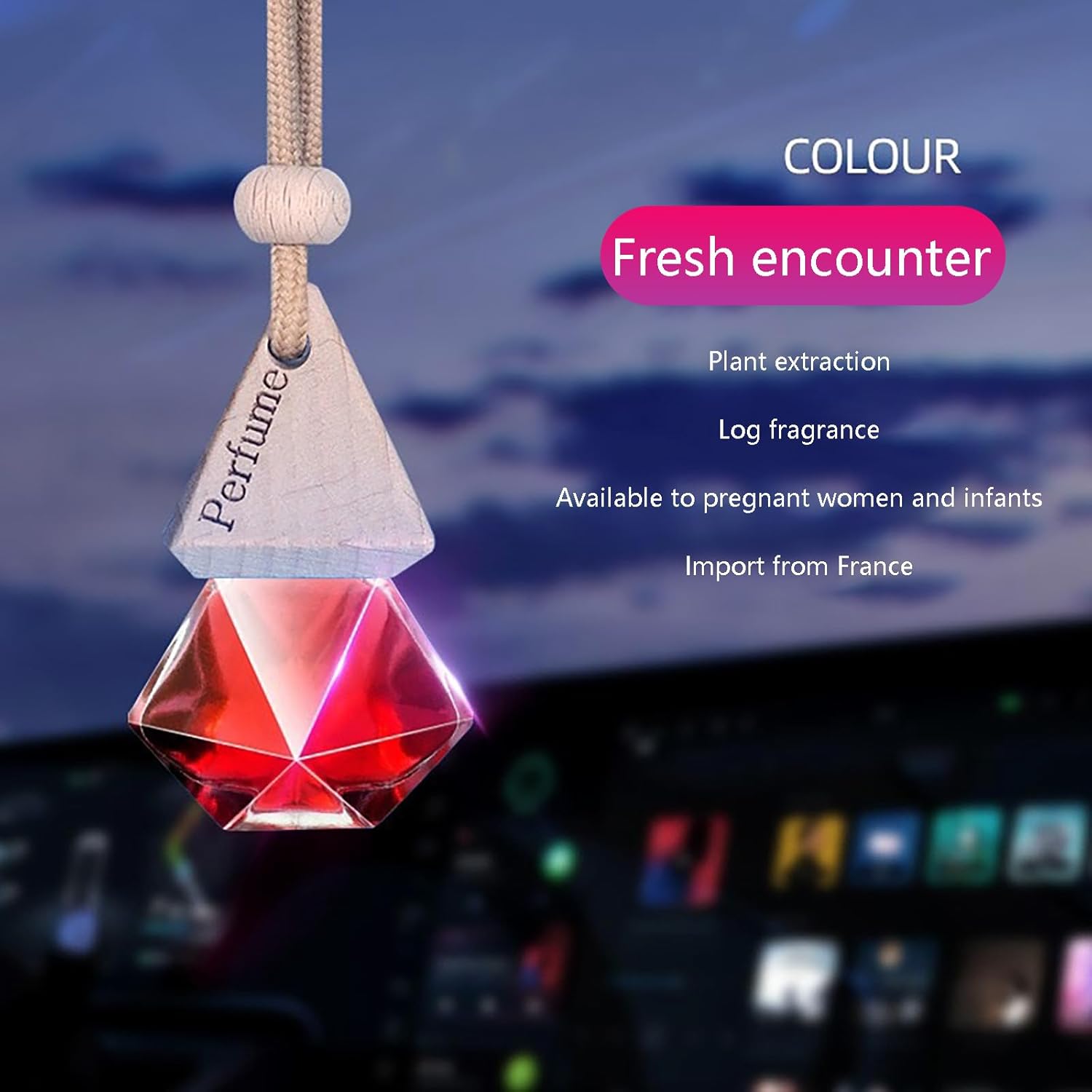 

Освіжувач повітря для автомобіля, дифузор ефірних олій - пляшка-дифузор для автомобільної ароматерапії, підвісна пляшка-дифузор освіжувача повітря для автомобіля 8 мл 6cm / 2.36in