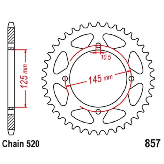 520 Motorcycle Rear Sprocket For Yamaha XT600 83-95 XT600E 1989-2003 XT600Z 89-94 XTZ660 Tenere 660 1991-1998