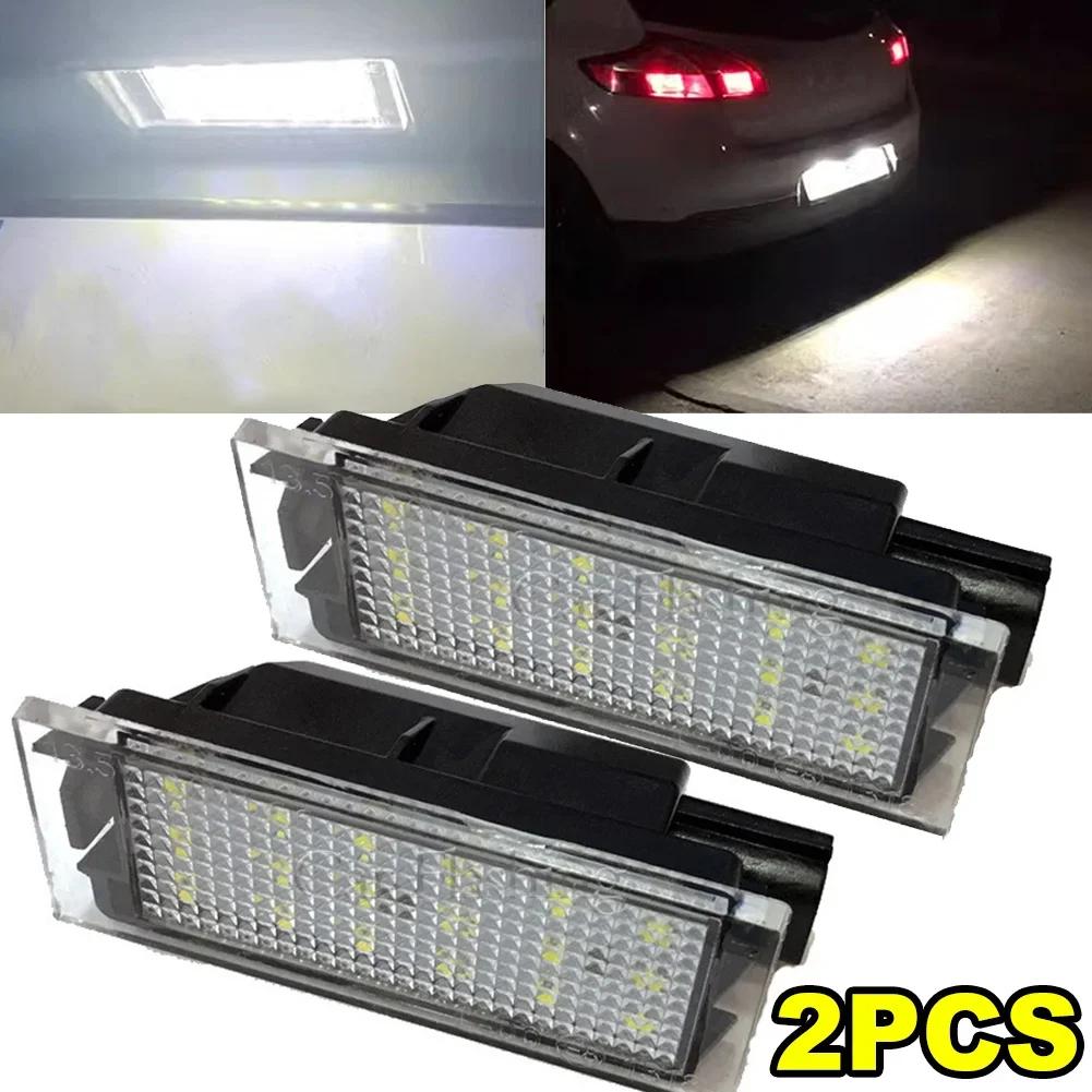 Car LED Canbus License Plate Light Error Free 18 SMD Lamp For Renault Megane 2 Clio 3 Laguna 2 Espace 4 Twingo Master Vel 1/2Pc