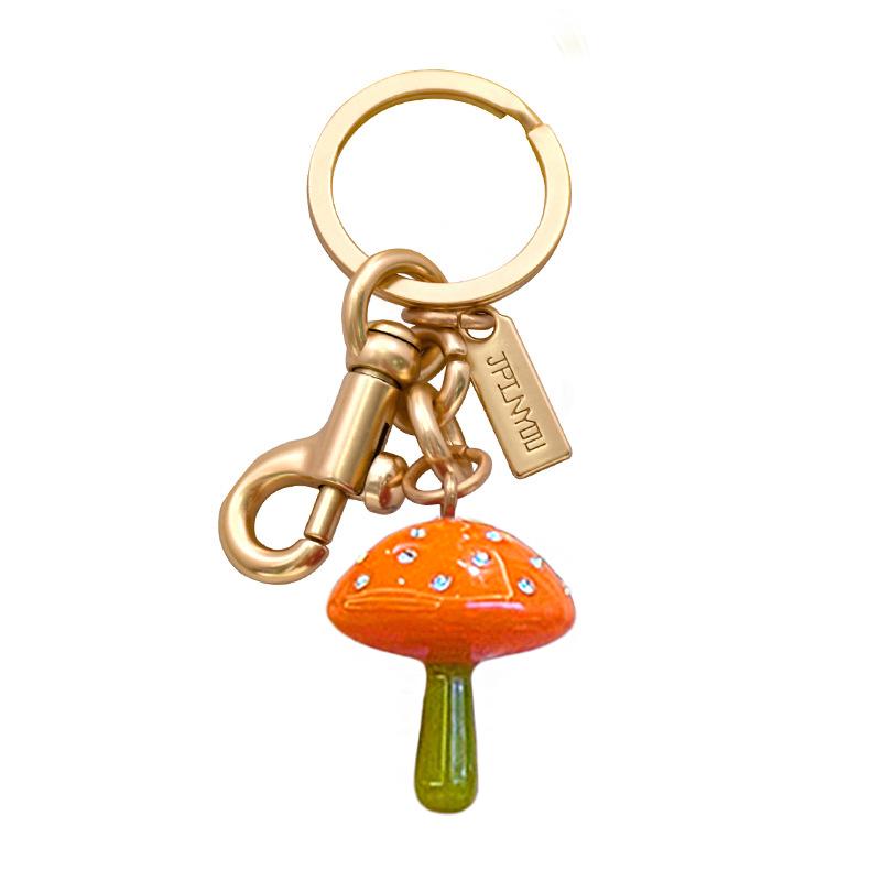 1PC Mushroom Gift Pendant Design Fashion Keychain Marker DIY Creativity Metal Party Cute