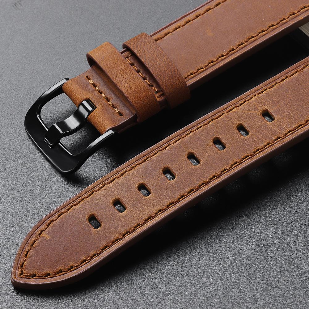 18 20 22 24mm Watch Band Cowhide High Quality Strap Men Women WatchBand Soft Crazy Horse Frosted Wristband for Seiko for Omega