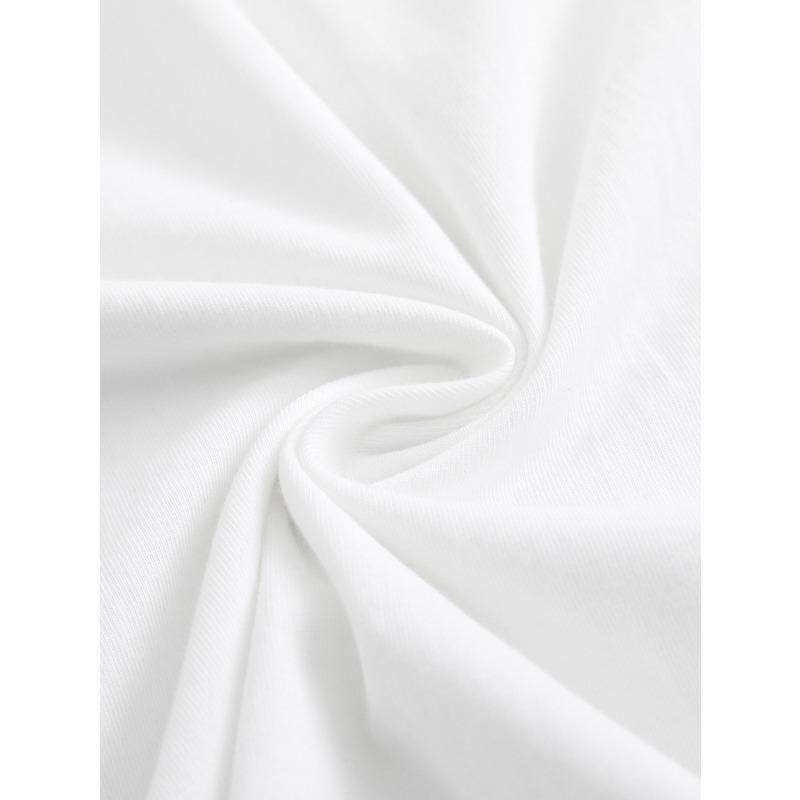 European Size Women'S T-Shirt-White Tee with Leopard Print 'L' & Pumpkin Accent - Breathable Everyday Casual Outfit - Soft Round Neck Short Sleeve Top