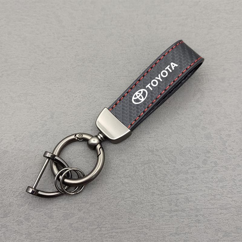 Car Vintage Leather Keychain Ring ZincAlloy Chain Key For Toyota Gazoo Racing Corolla Yaris Auris Rav4 Prius Prado Avensis Verso