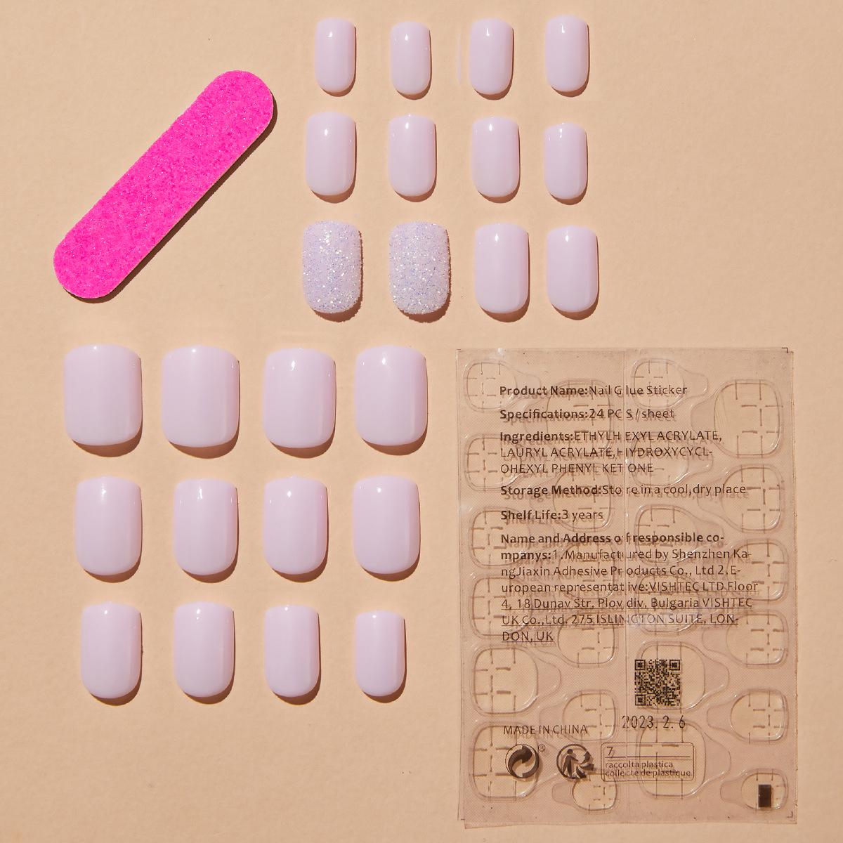 

Минималистичные радужные блестящие квадратные накладные ногти - Готовые типсы для нейл-арта